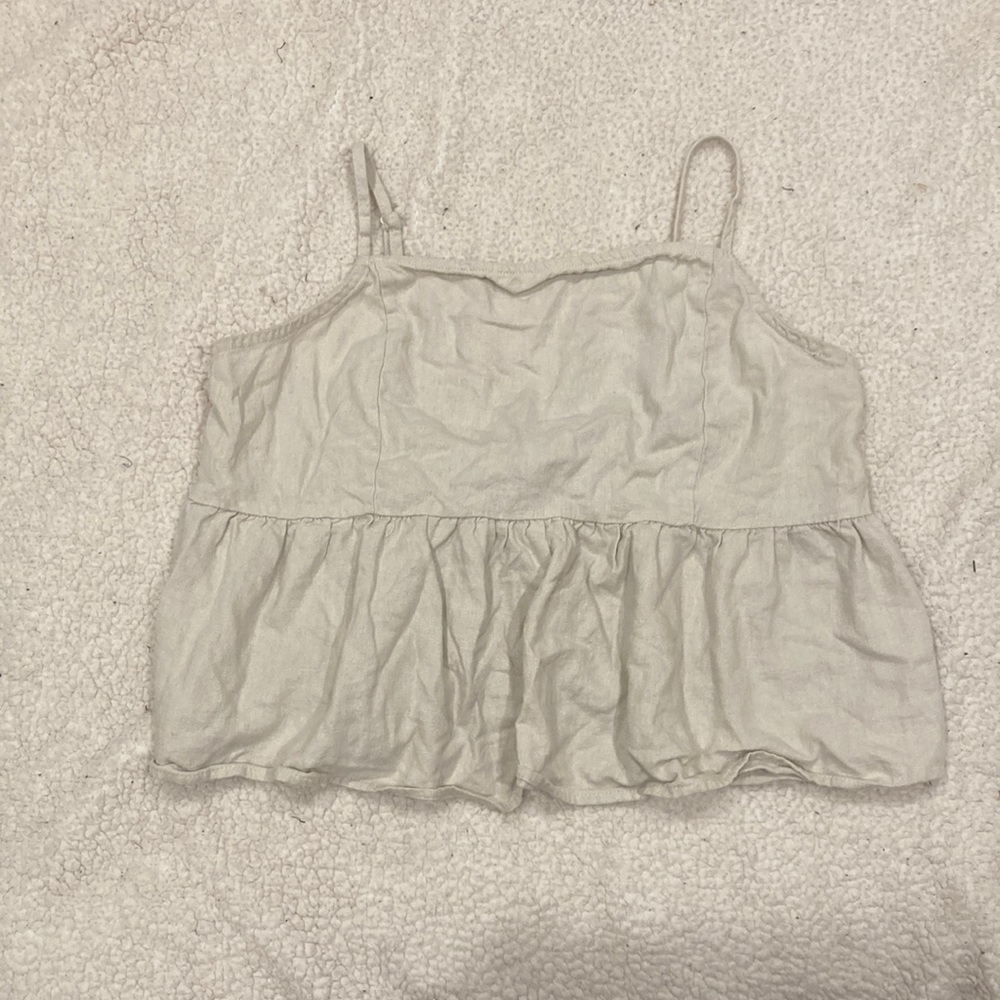 Off White Tie Back Babydoll Cami